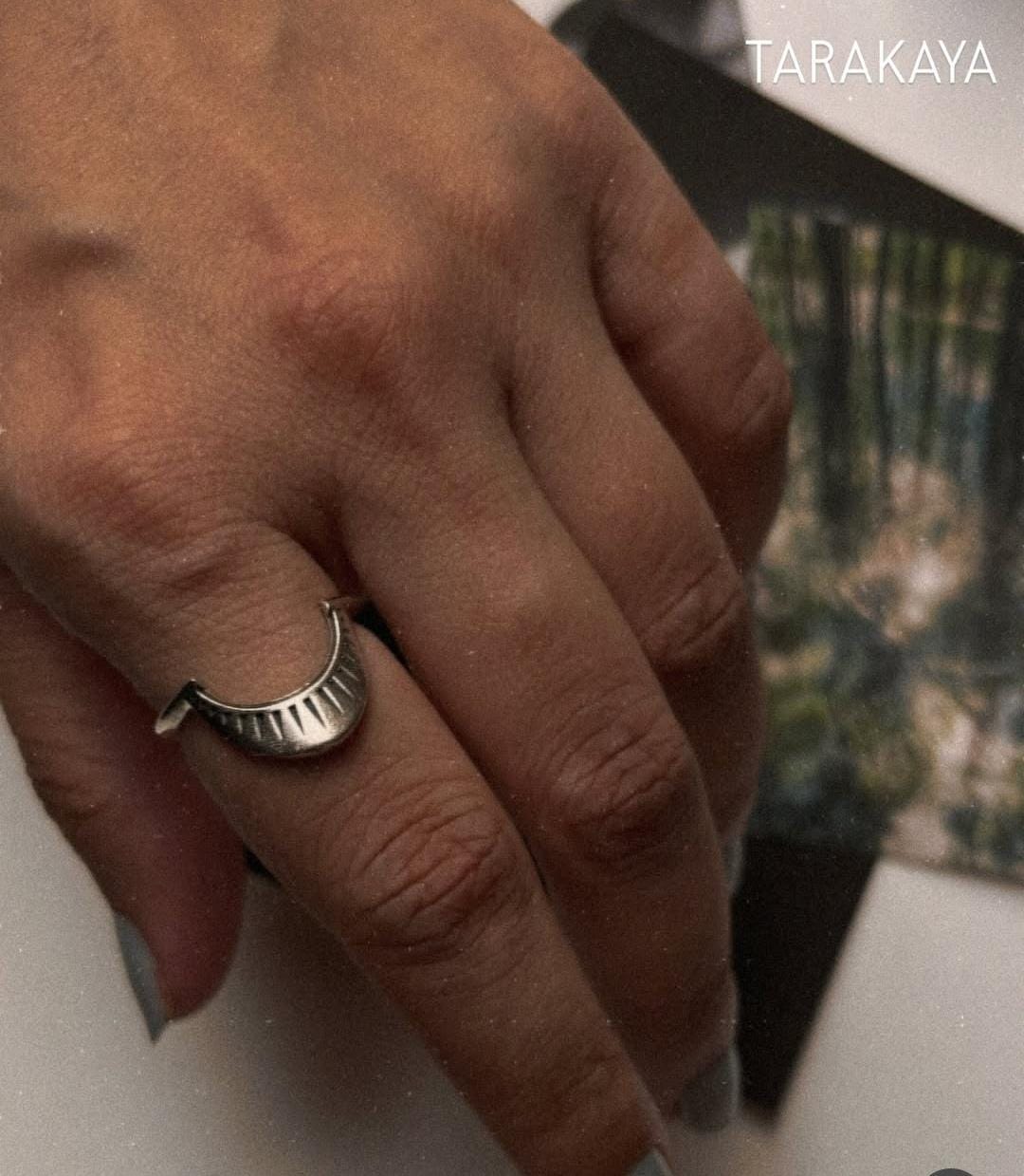 Silver Tribal Sunrays Stackable Ring for Jewelry Collection