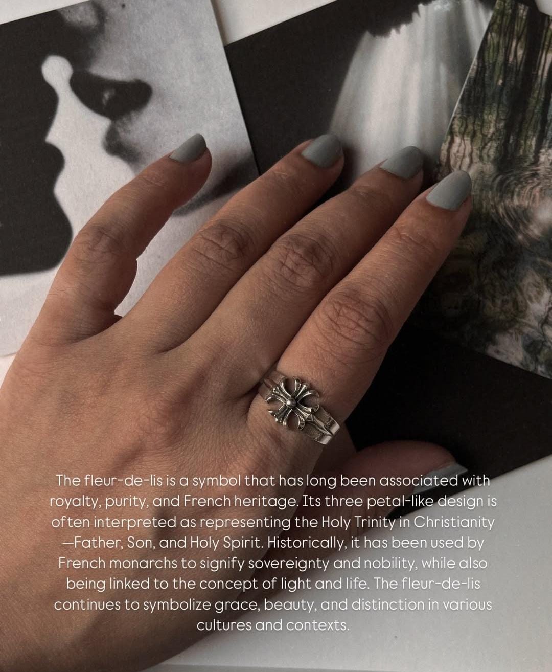 925 Silver Fleur De Lis Design Ring