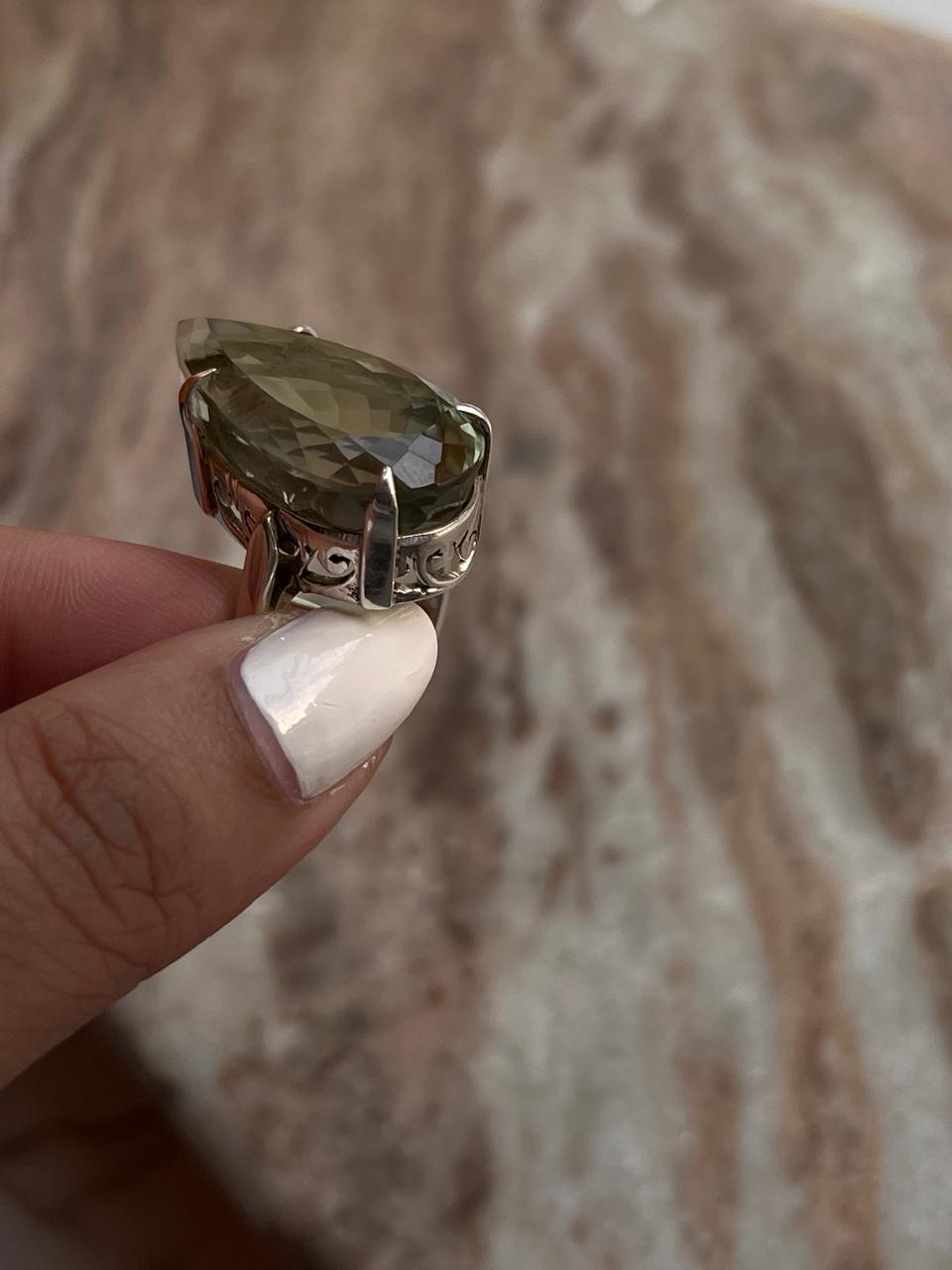 Green amethyst gemstone ring for bold and elegant looks