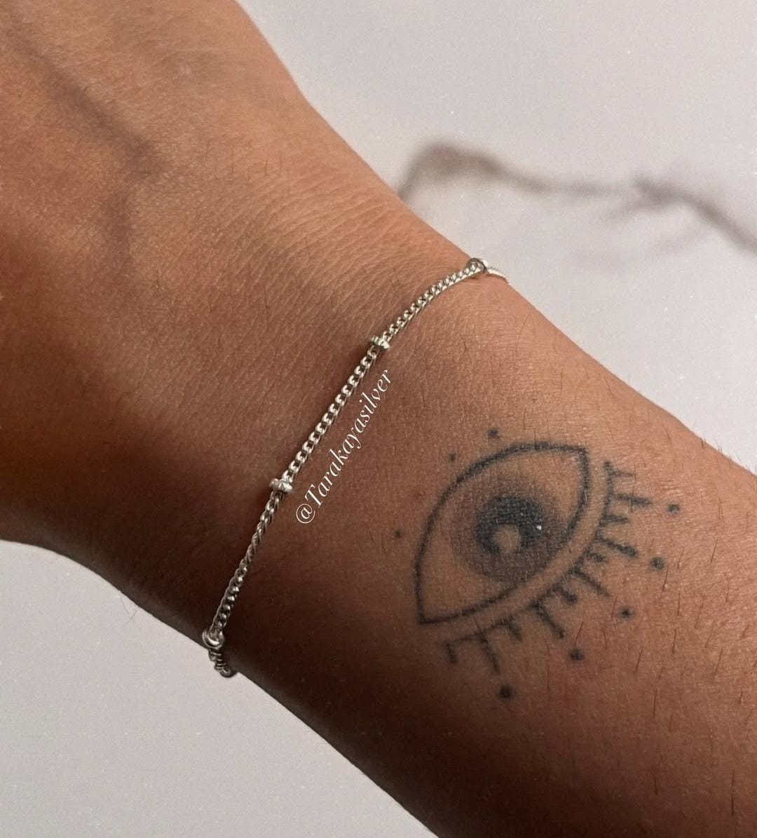 Cable Dot Minimal Stackable 925 Sterling Silver Bracelet