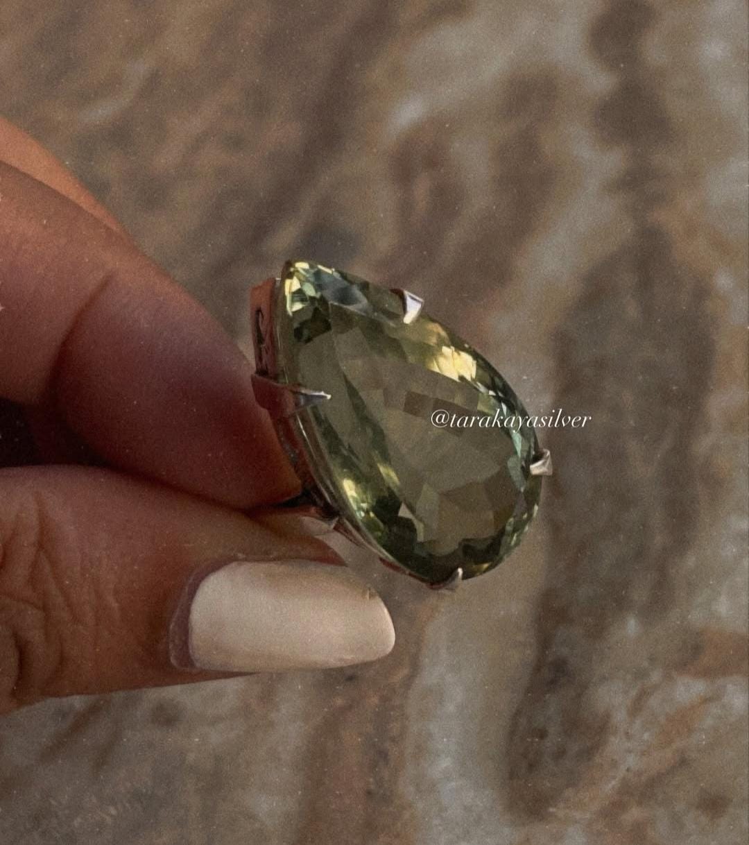 Green amethyst gemstone ring for bold and elegant looks