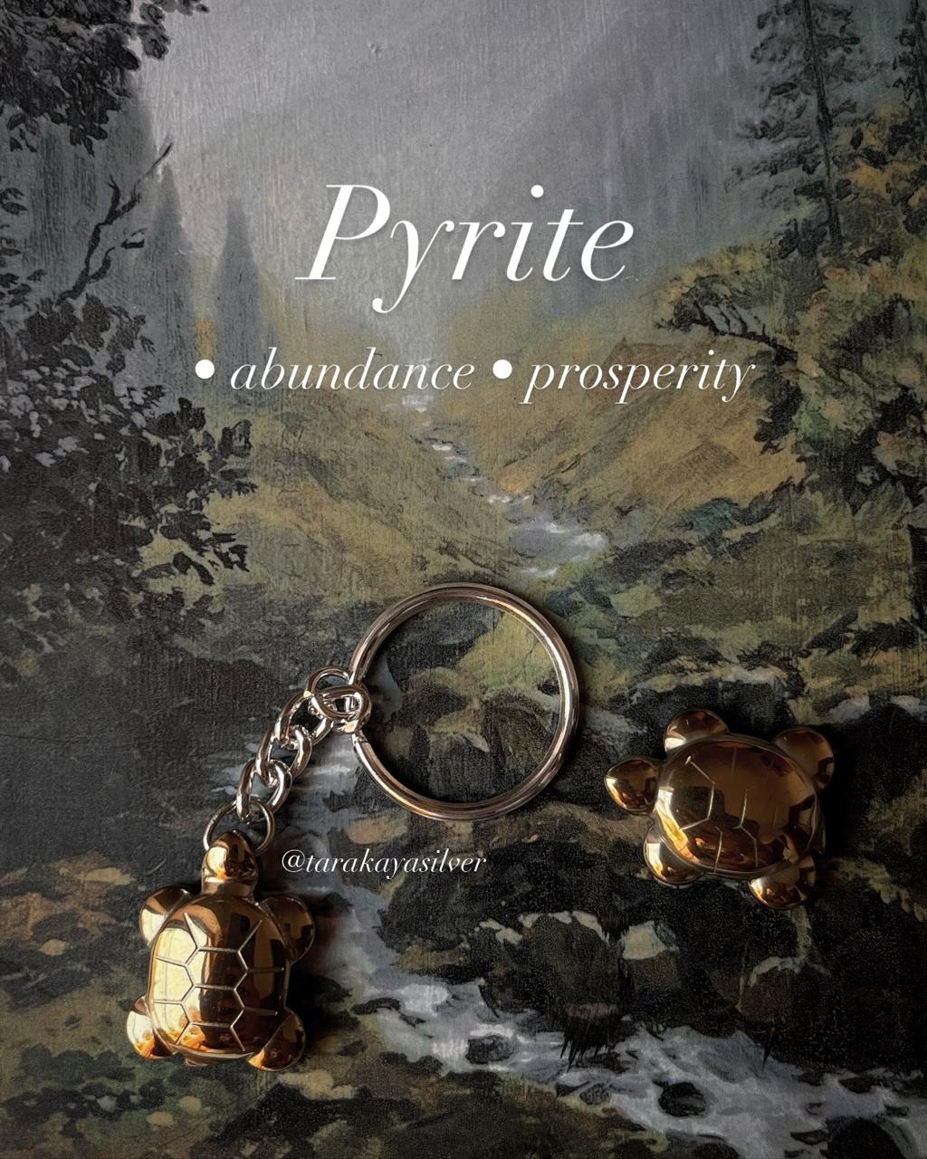 Pyrite For Abundance-Tortoise Key Ring