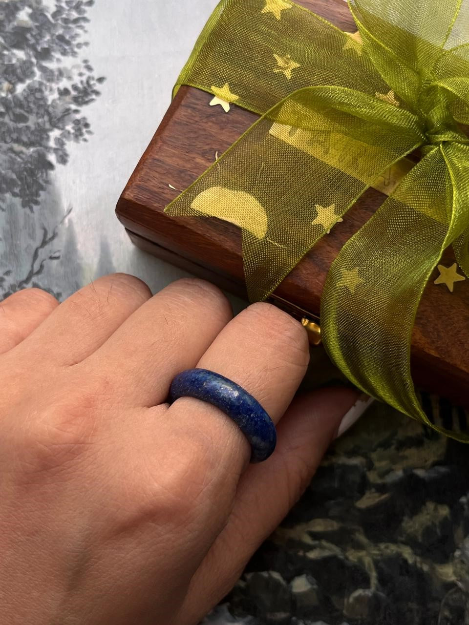 Lapis Lazuli Crystal Band Ring