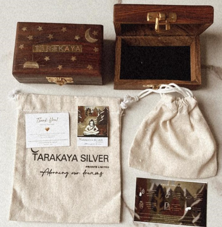 Premium wooden gift box for Natural Crystal & 925 Sterling Silver rings and earrings