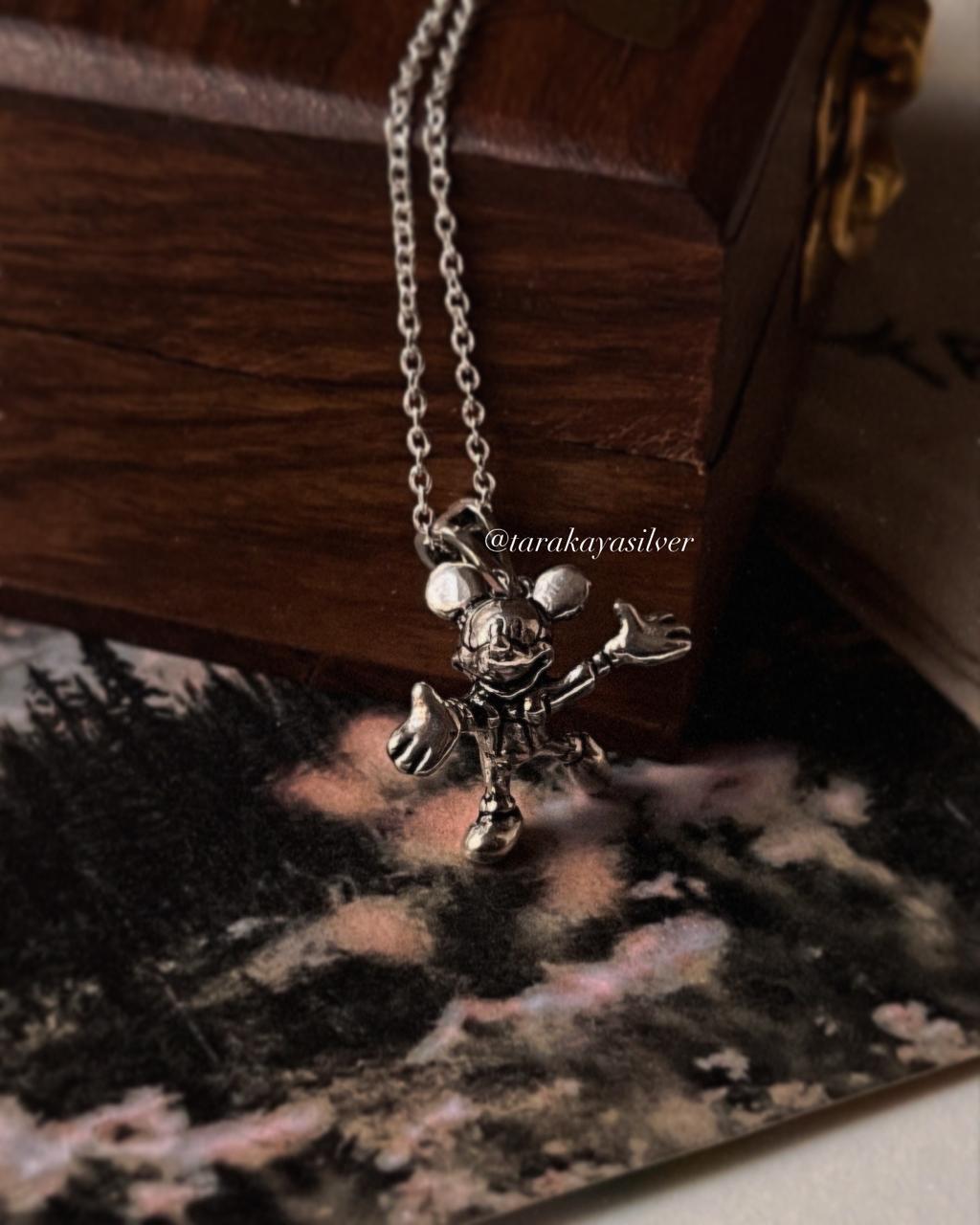 925 silver pendant featuring Mickey Mouse design