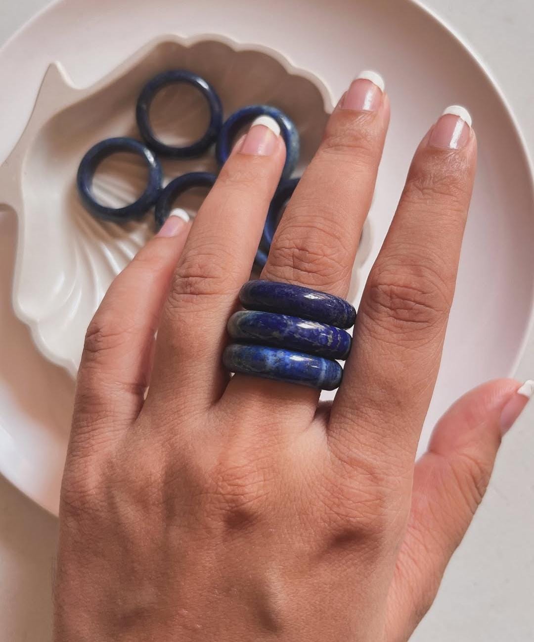 Lapis Lazuli Crystal Band Ring