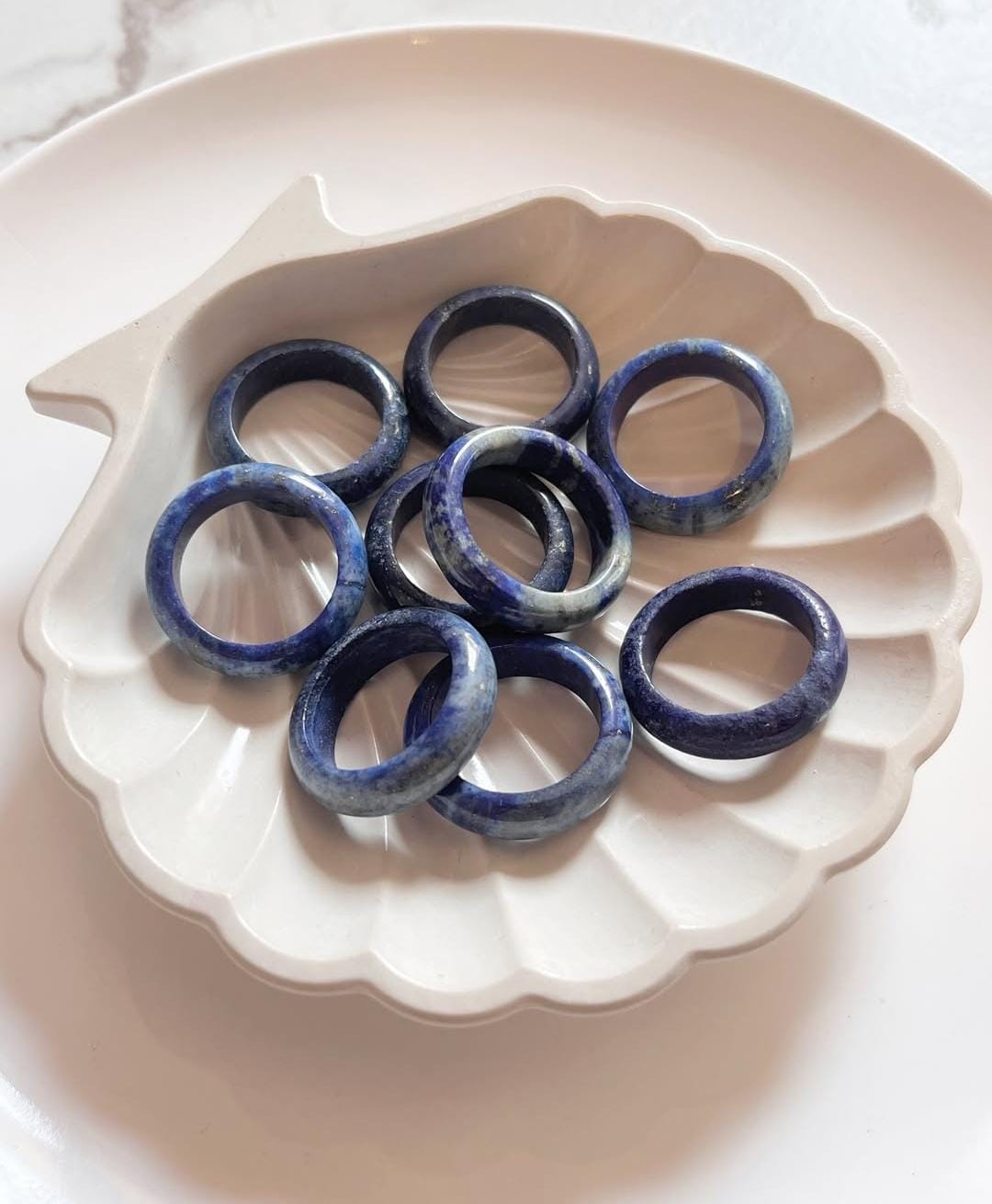 Lapis Lazuli Crystal Band Ring