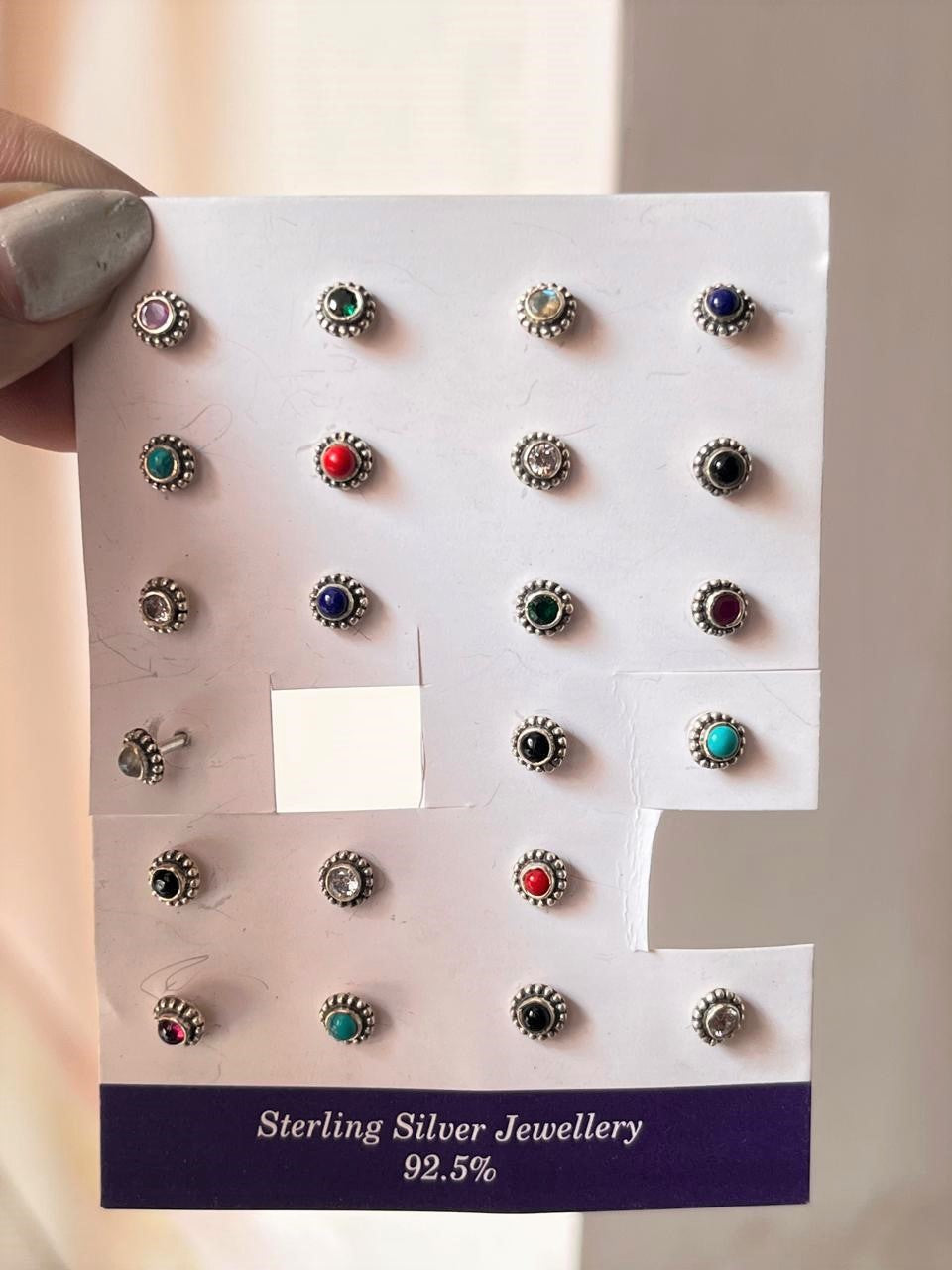 Handmade Silver Nose Pin with Tribal Rawa Detailing