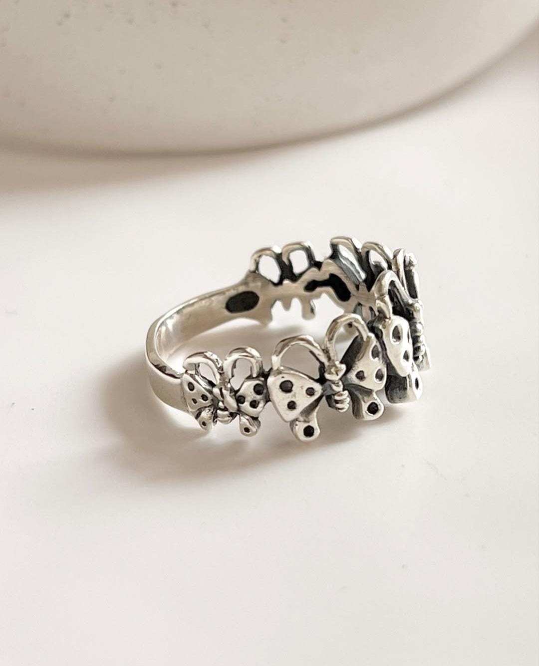 Butterflies Band 925 Sterling Silver Ring