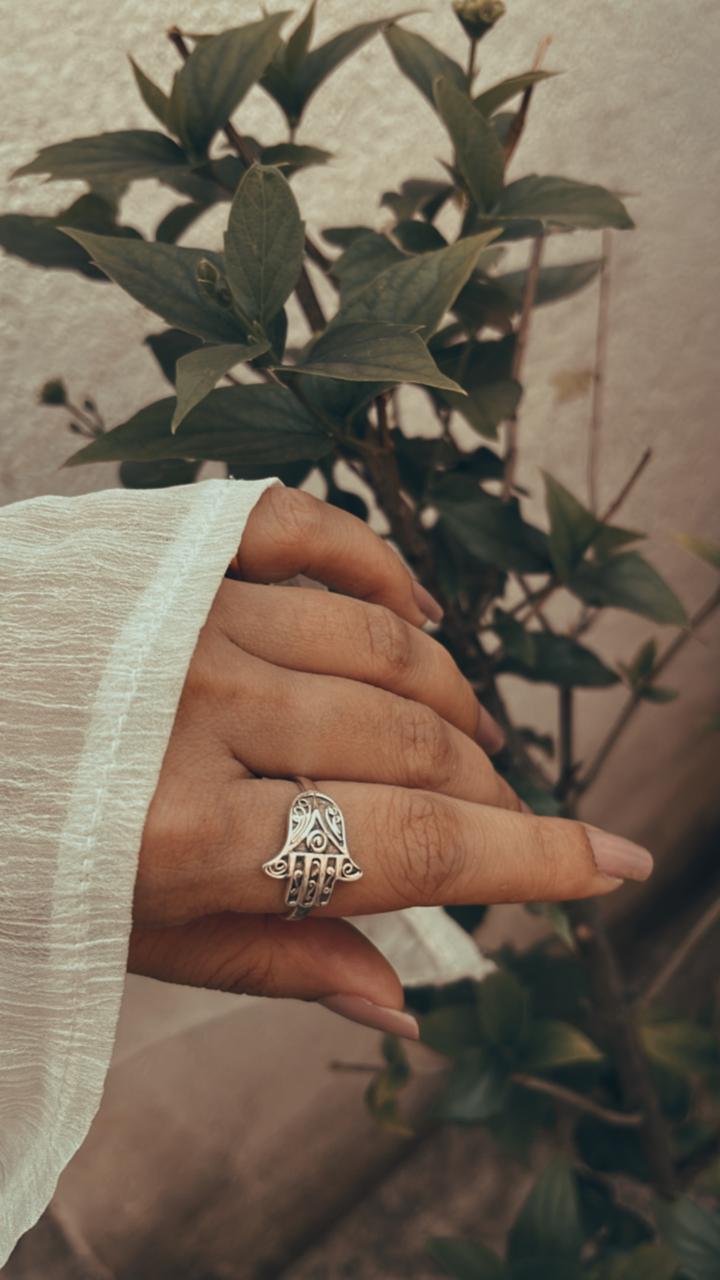 Hamsa 925 Sterling Silver Ring