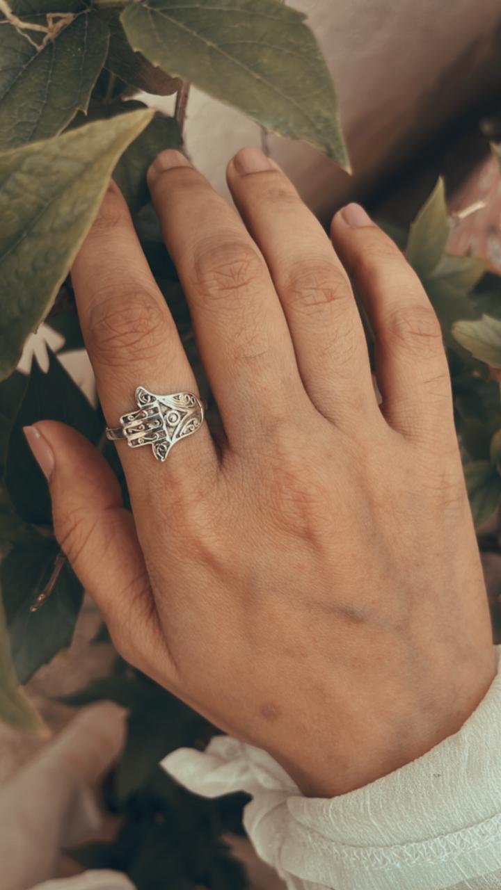 Hamsa 925 Sterling Silver Ring