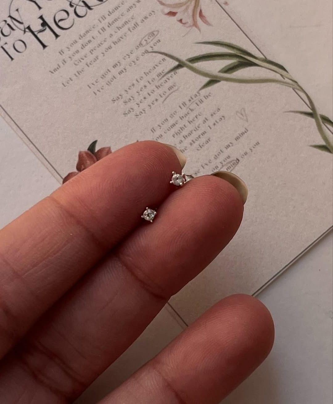 White Topaz Minimal Tiny Studs 925 Sterling Silver Earrings