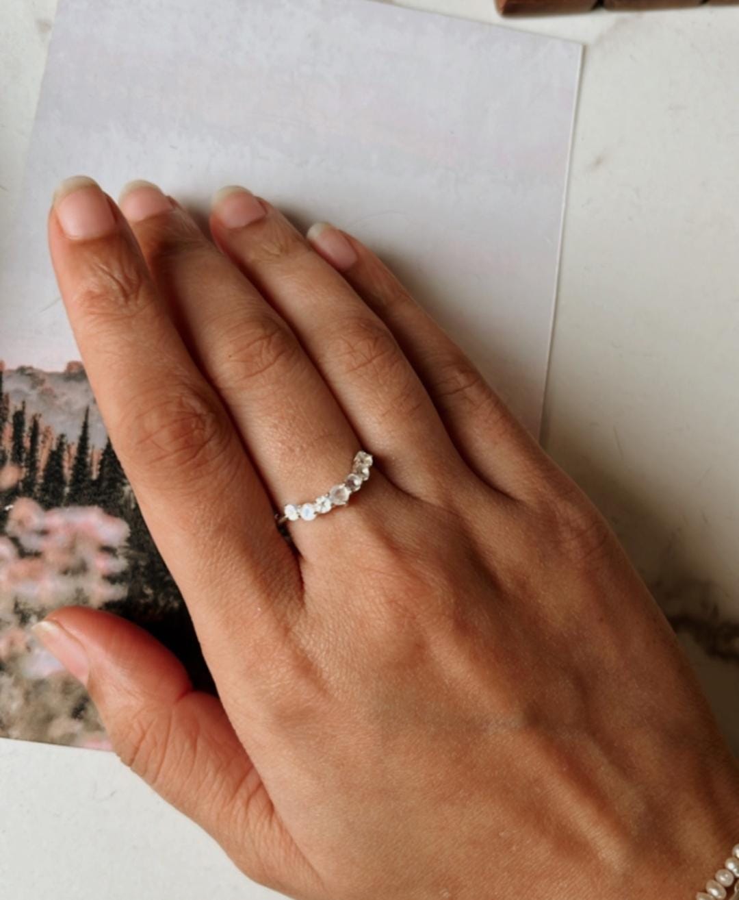 Moonstone Crown Stone 925 Sterling Silver Ring
