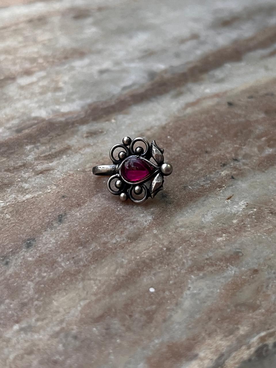 Bugadi Pink Stone Clip On Handcrafted Sterling Silver 925 Helix Ear Cuffs