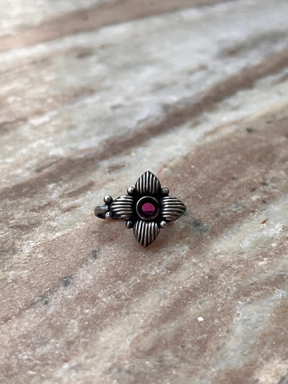 Bugadi Pink Stone Clip On Handcrafted Sterling Silver 925 Helix Ear Cuffs