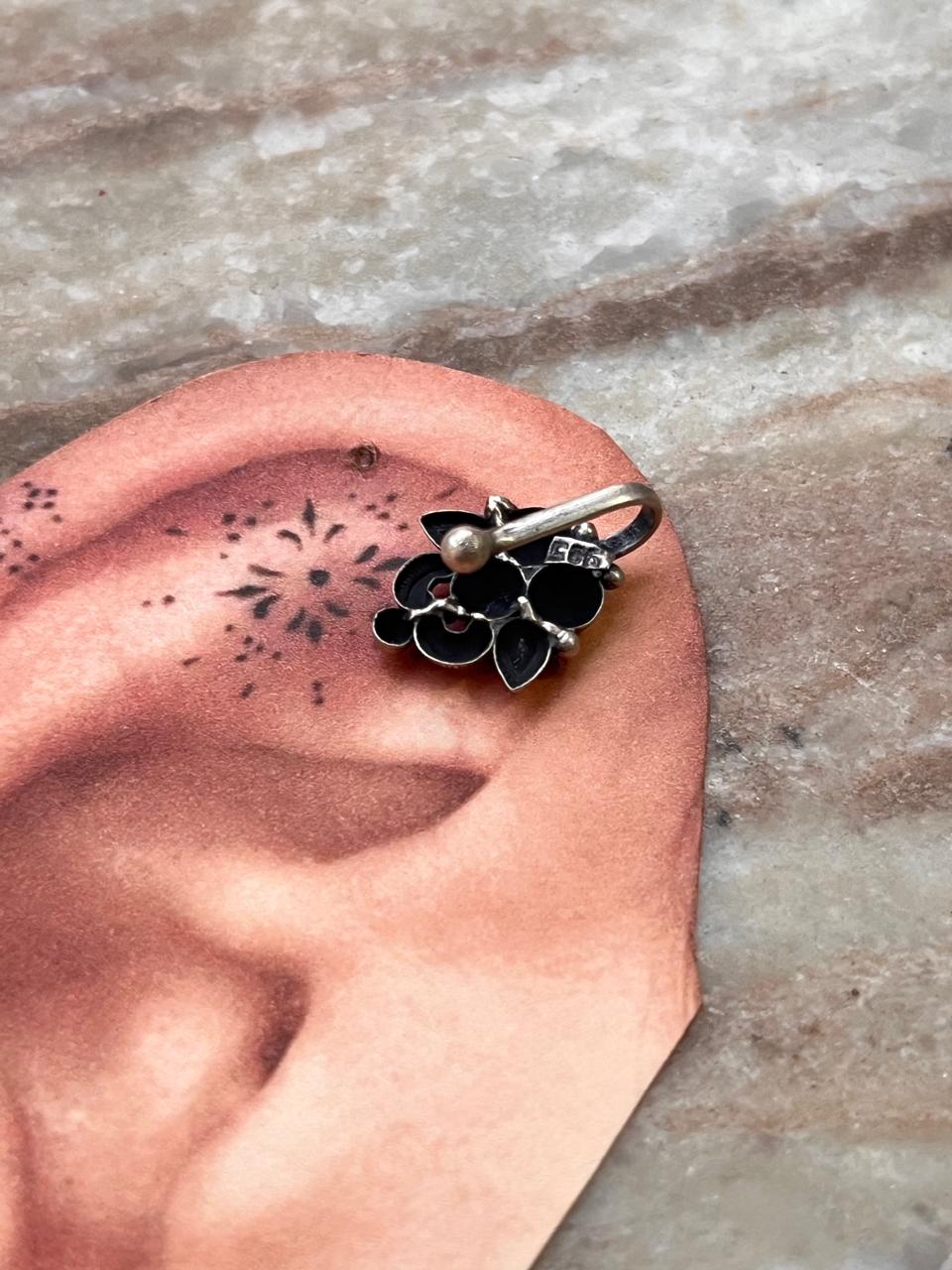 Bugadi Plain Clip On Handcrafted Sterling Silver 925 Helix Ear Cuffs