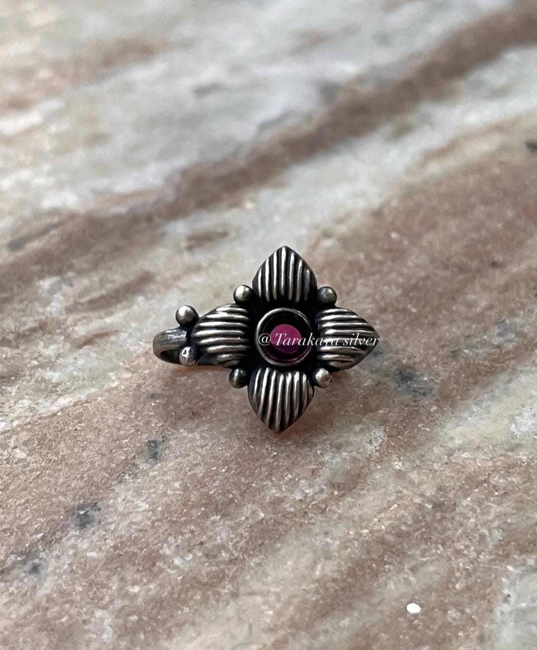 Bugadi Pink Stone Clip On Handcrafted Sterling Silver 925 Helix Ear Cuffs