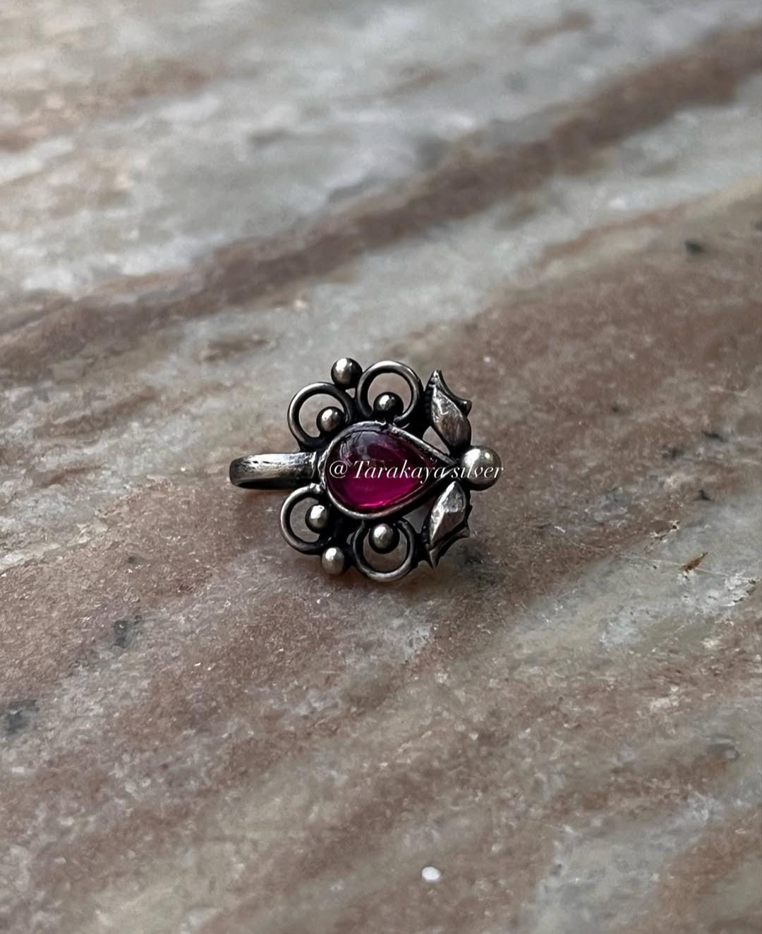 Bugadi Pink Stone Clip On Handcrafted Sterling Silver 925 Helix Ear Cuffs