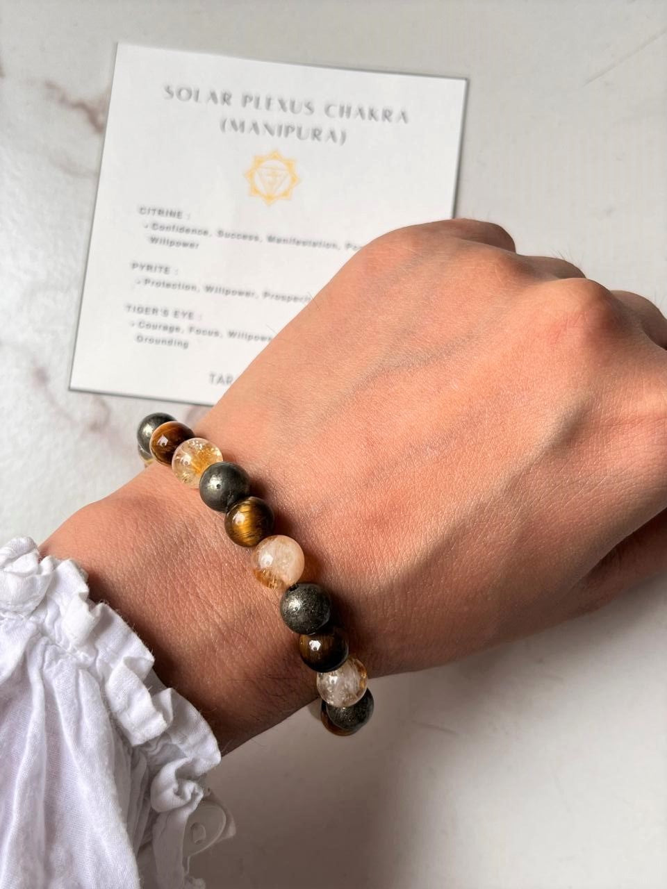 Solar Plexus Chakra (Manipura) 8mm Natural Crystal Bracelet