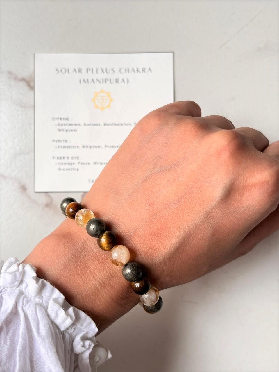 Solar Plexus Chakra (Manipura) 8mm Natural Crystal Bracelet