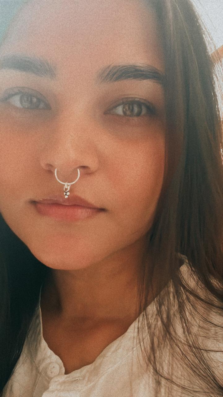 Tribal Rawa Charm Septum Ring Pierced 925 Sterling Silver Nose Ring