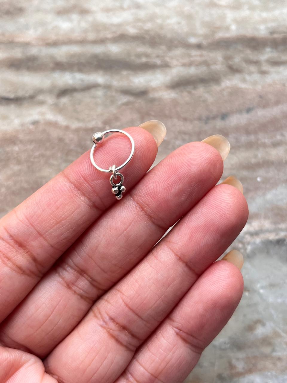 Tribal Rawa Charm Septum Ring Pierced 925 Sterling Silver Nose Ring