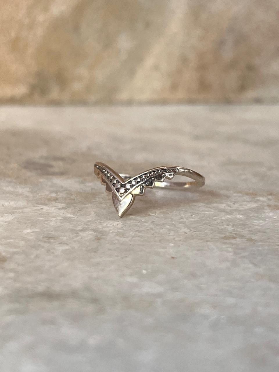 Tribal V Boho / Chevron Stack 925 Sterling Silver Ring