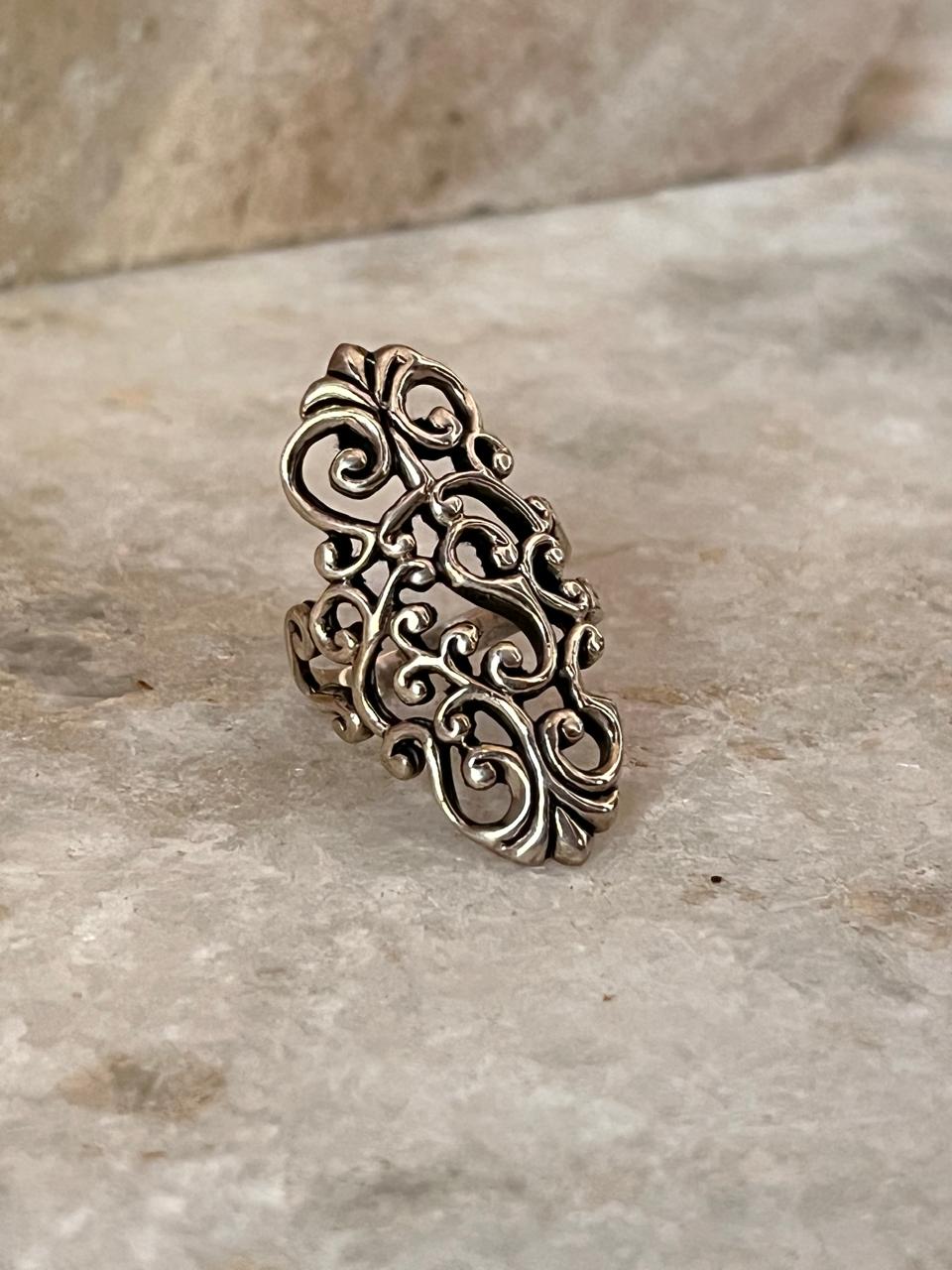 Vintage Fleur De Lis 925 Sterling Silver Ring