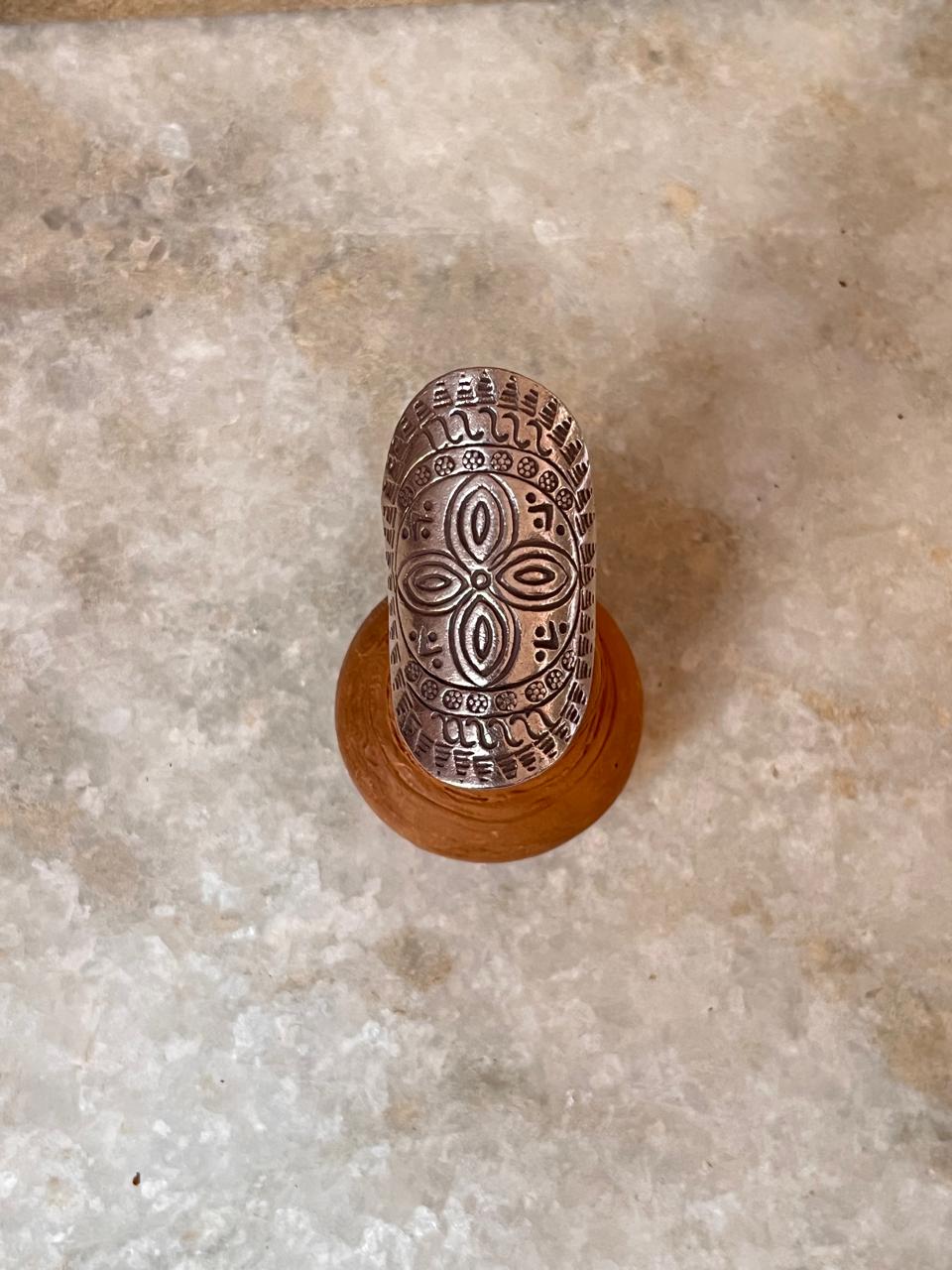 Antique Bohemian Mandala Handcrafted Adjustable 925 Sterling Silver Ring