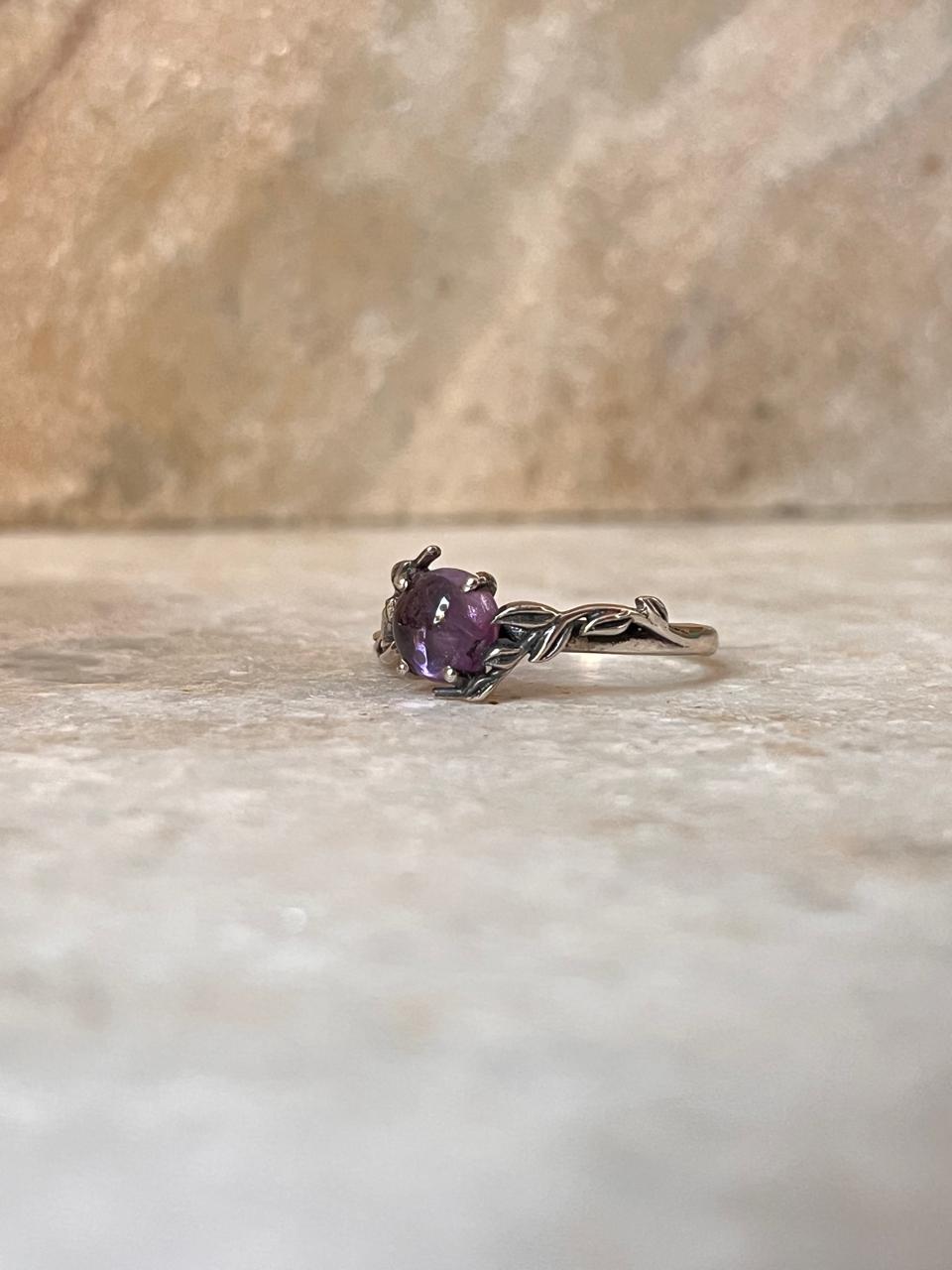 Amethyst Forest Enchantment 925 Sterling Silver Ring