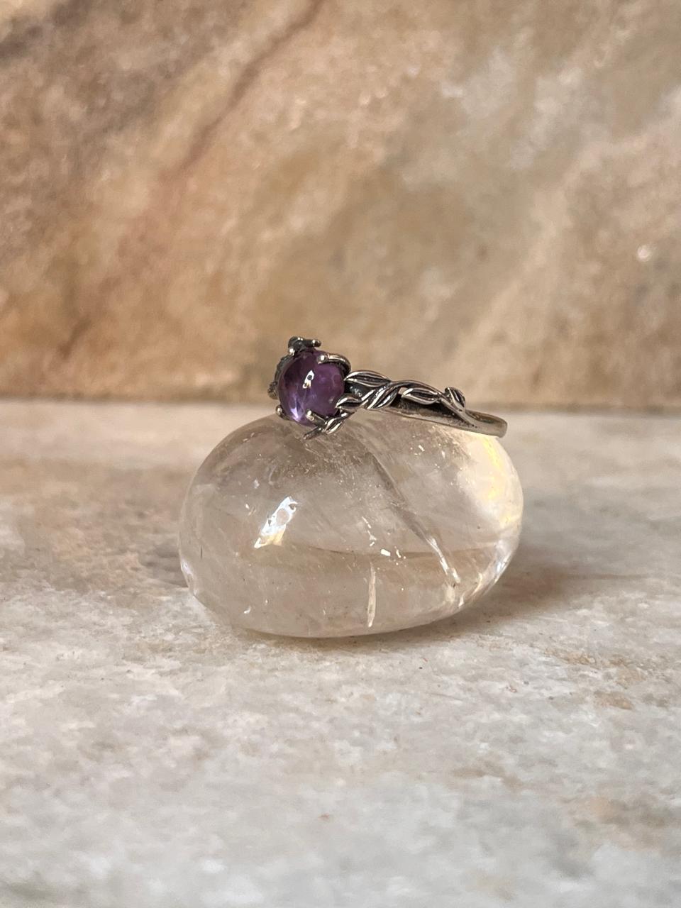 Amethyst Forest Enchantment 925 Sterling Silver Ring