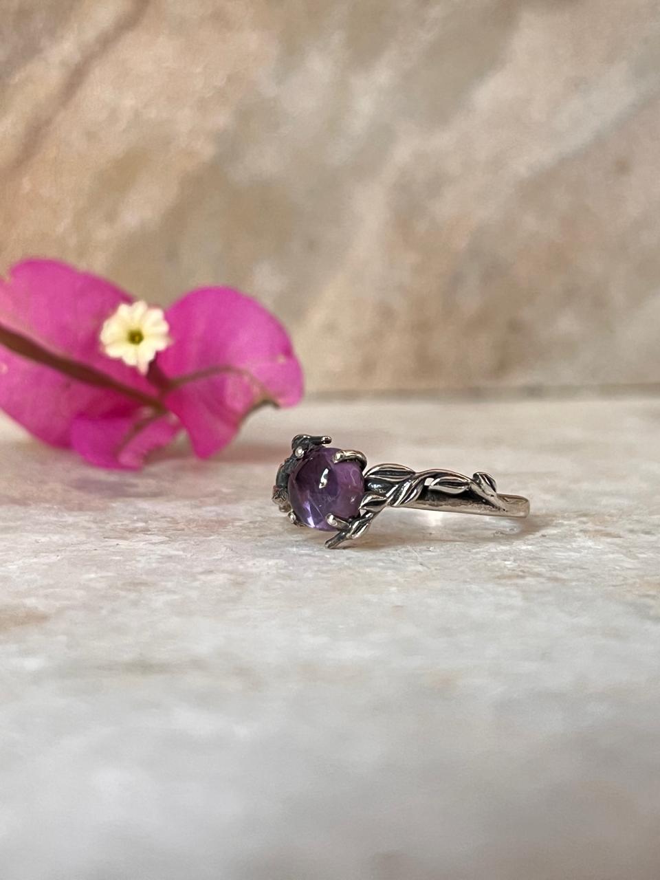 Amethyst Forest Enchantment 925 Sterling Silver Ring