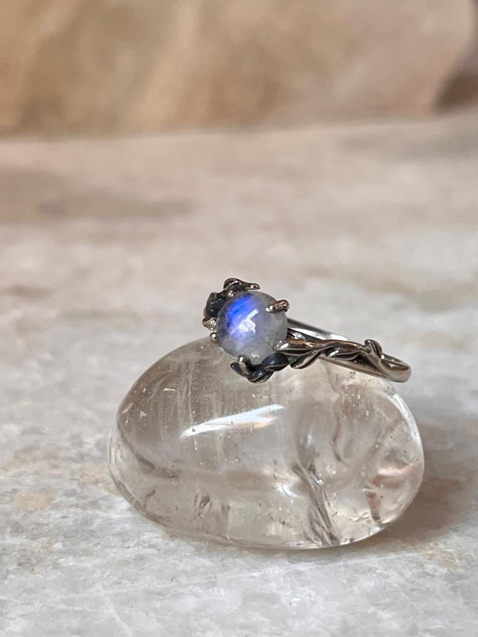 Moonstone Forest 925 Sterling Silver Ring