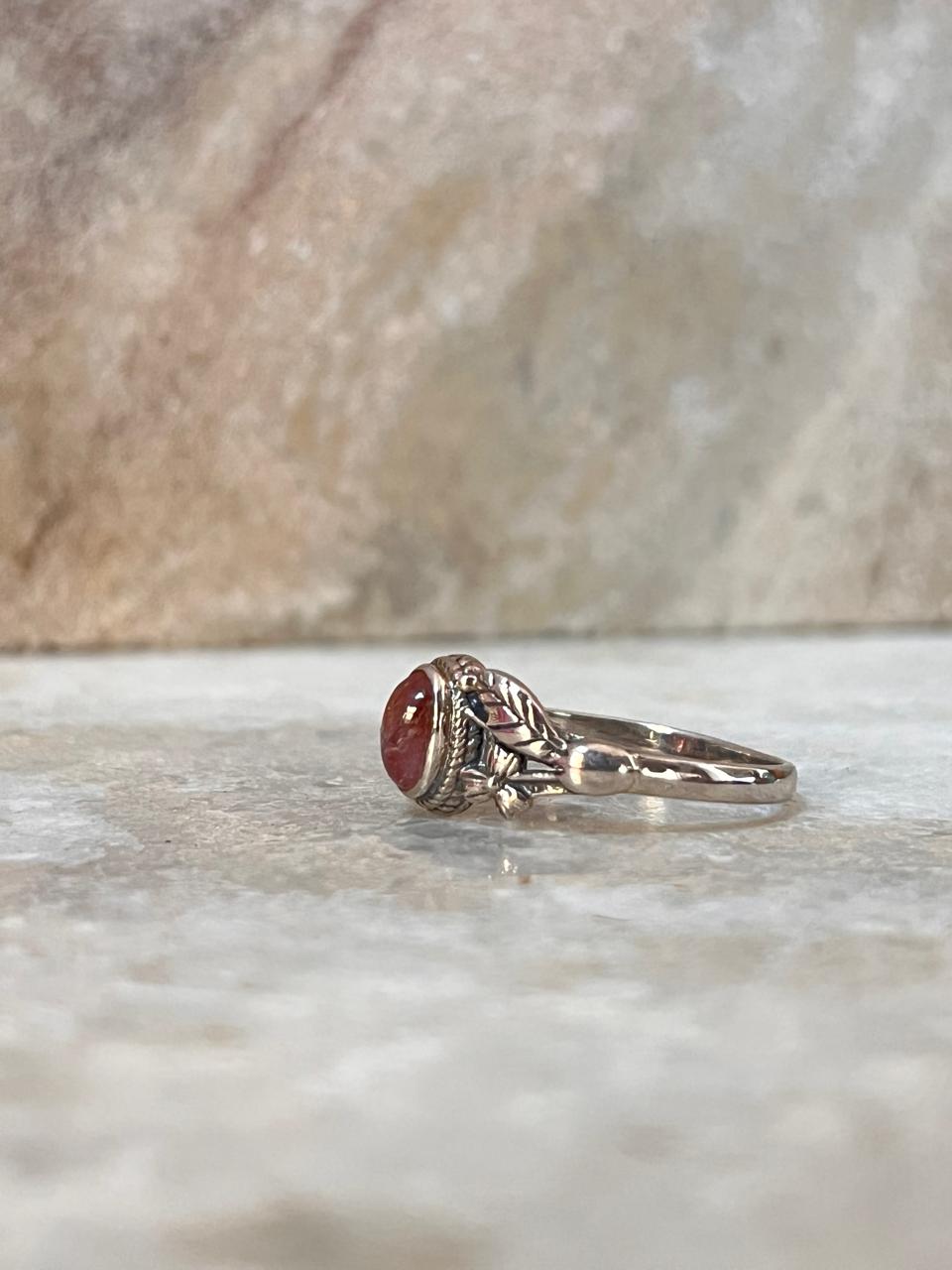 Pink Tourmaline Forest Enchantment 925 Sterling Silver Ring