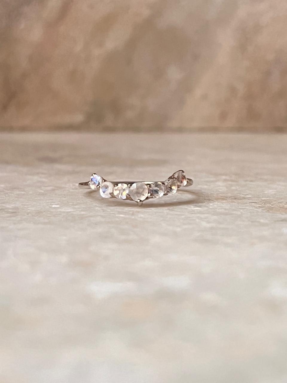 Moonstone Crown Stone 925 Sterling Silver Ring