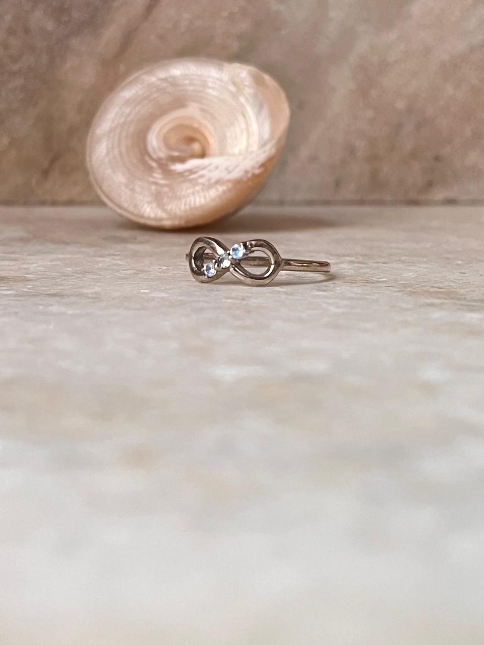 Moonstone Infinity 925 Sterling Silver Ring