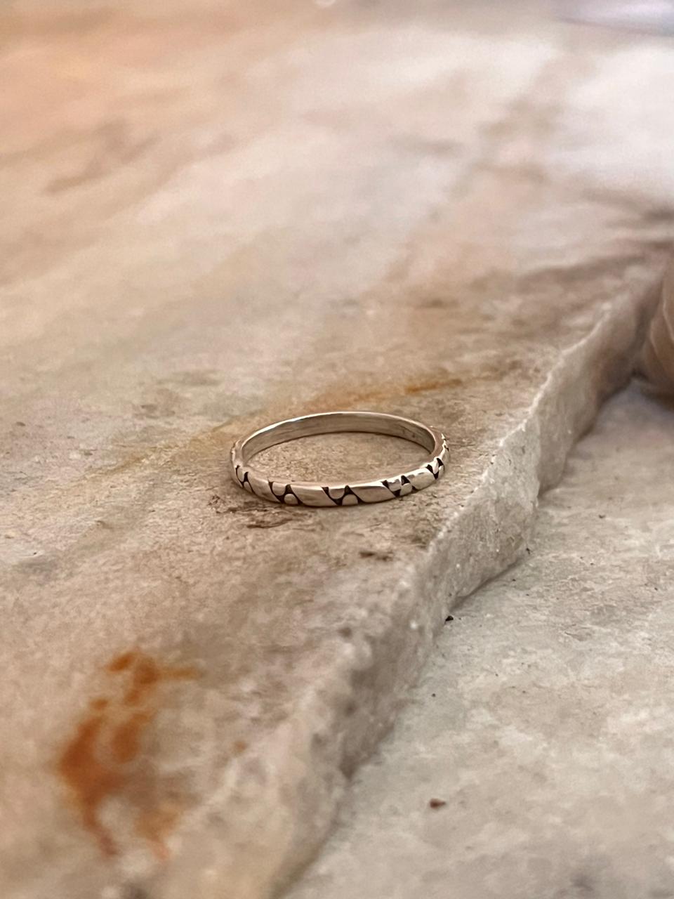 Line Dot Tribal Band Stackable 925 Sterling Silver Ring
