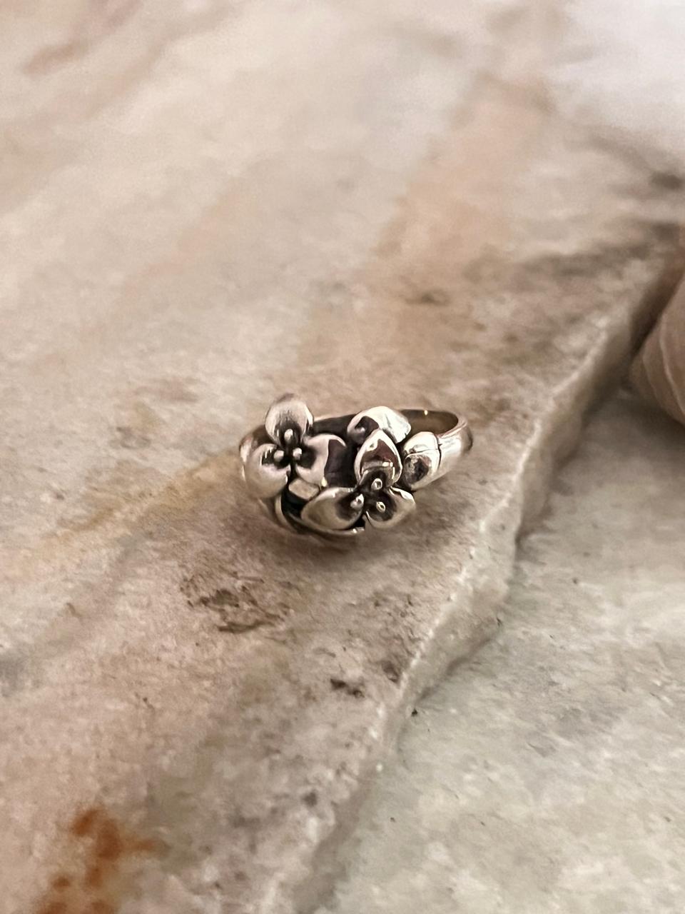 Flower Bouquet 925 Sterling Silver Ring - Tarakaya Silver