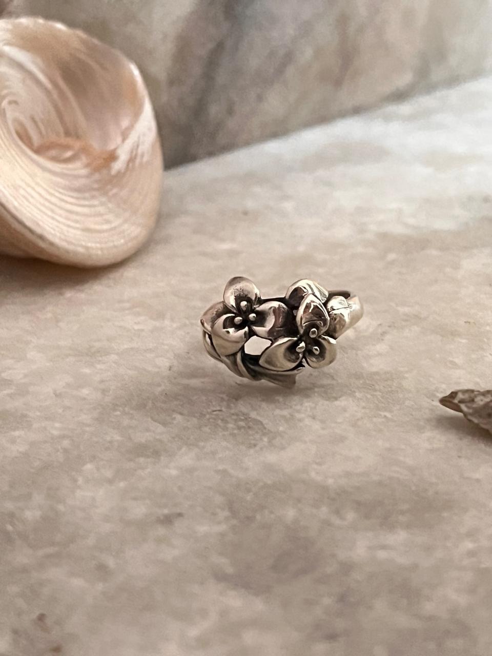 Flower Bouquet 925 Sterling Silver Ring - Tarakaya Silver