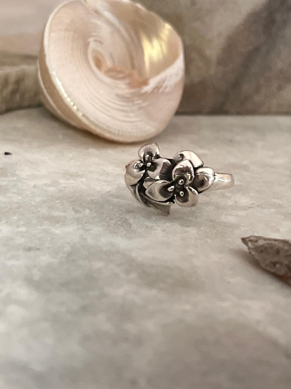 Flower Bouquet 925 Sterling Silver Ring - Tarakaya Silver