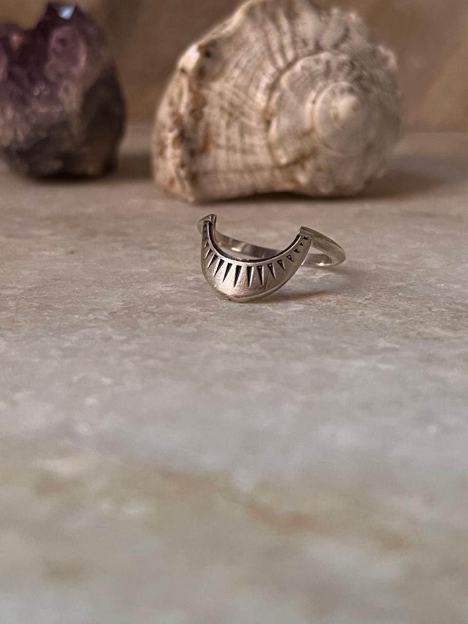 Tribal Sunrays Stack 925 Sterling Silver Ring