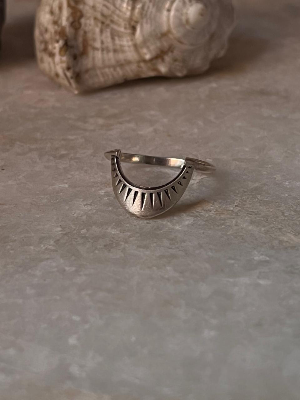 Tribal Sunrays Stack 925 Sterling Silver Ring