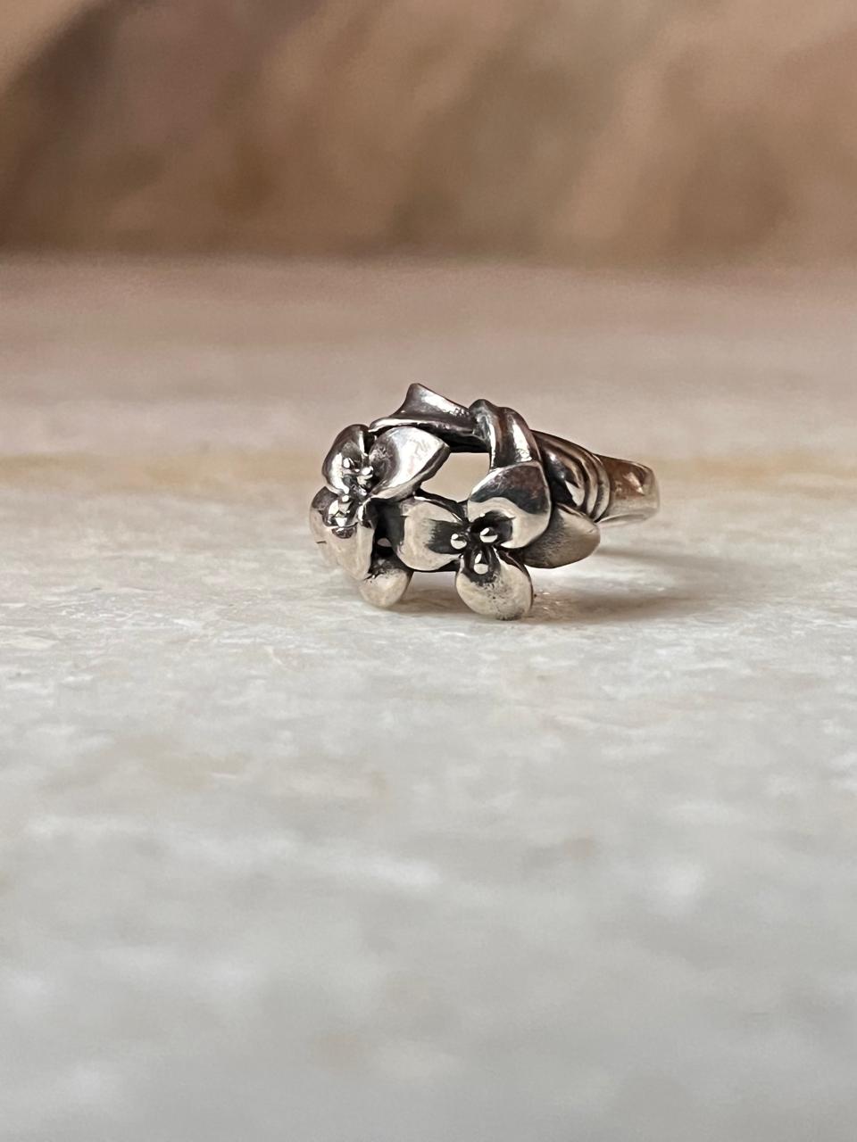 Flower Bouquet 925 Sterling Silver Ring - Tarakaya Silver