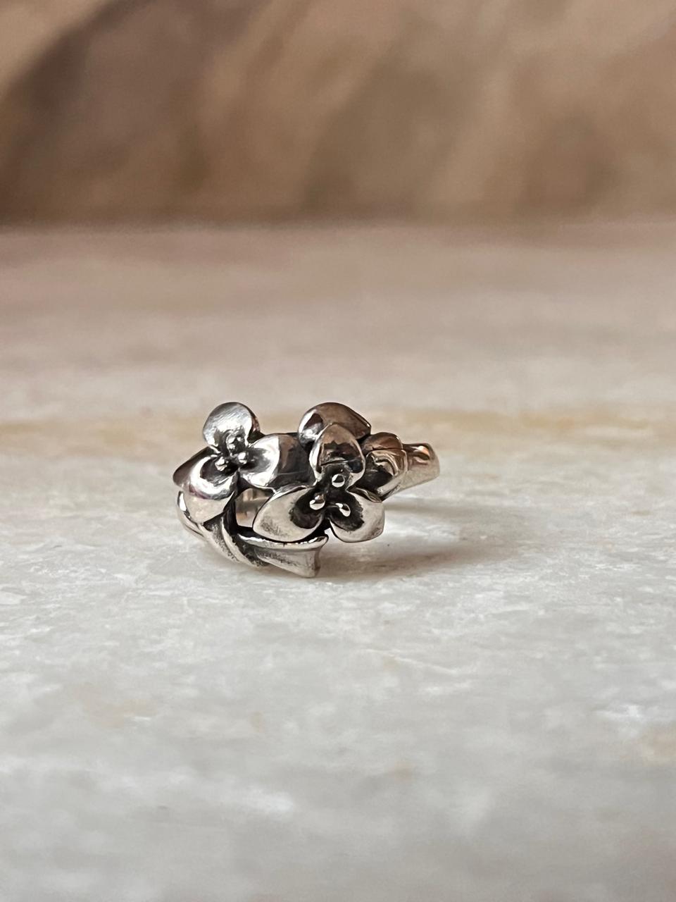Flower Bouquet 925 Sterling Silver Ring - Tarakaya Silver