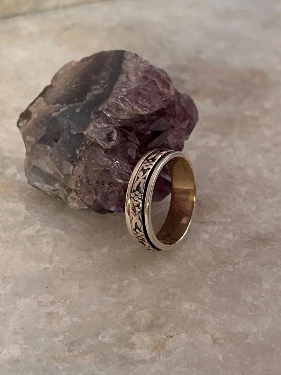 Floral Spinner 925 Sterling Silver Ring