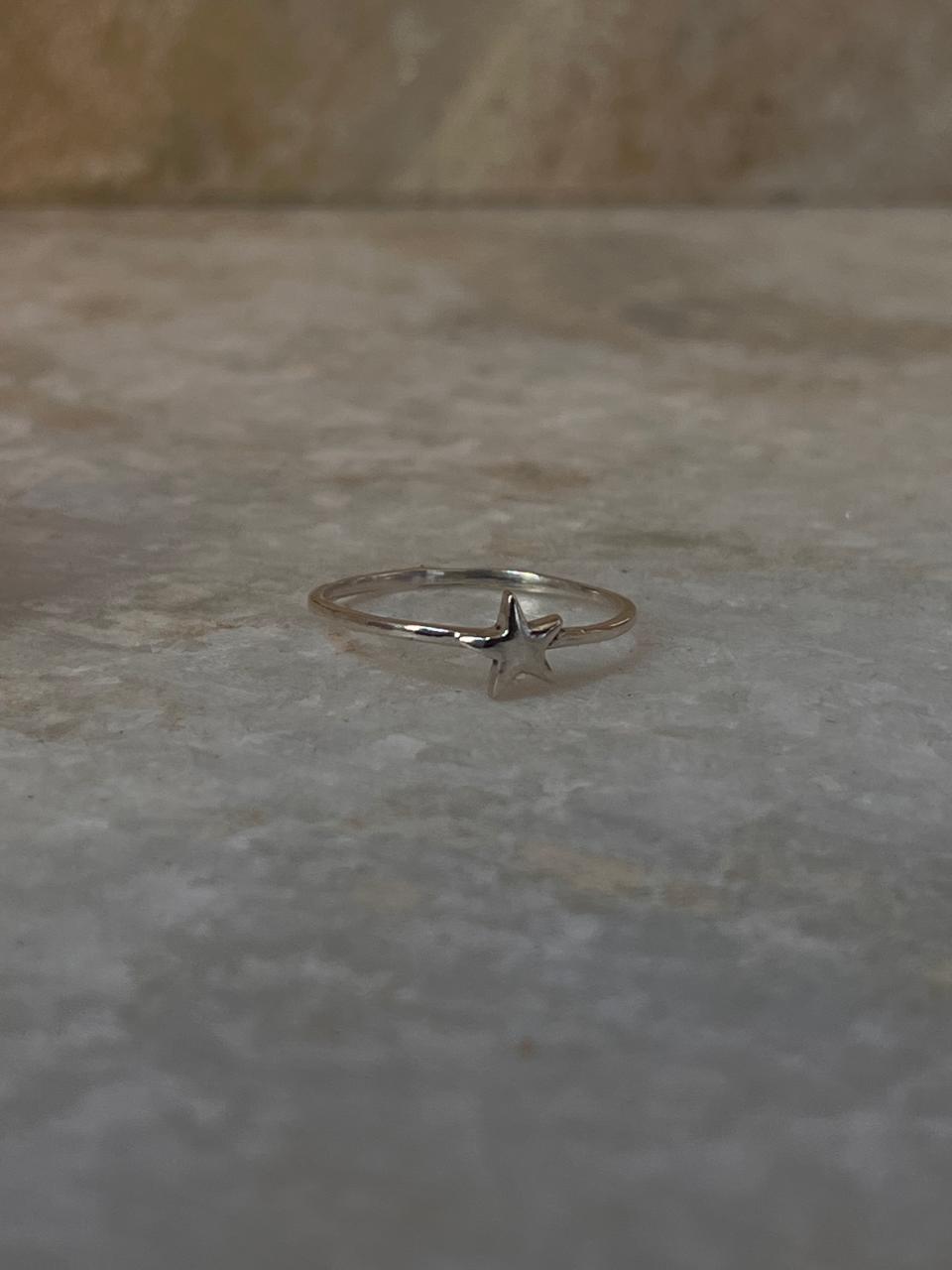Plain Small Star 925 Sterling Silver Ring