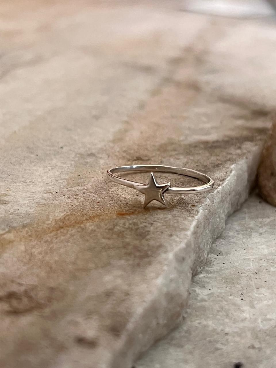 Plain Small Star 925 Sterling Silver Ring