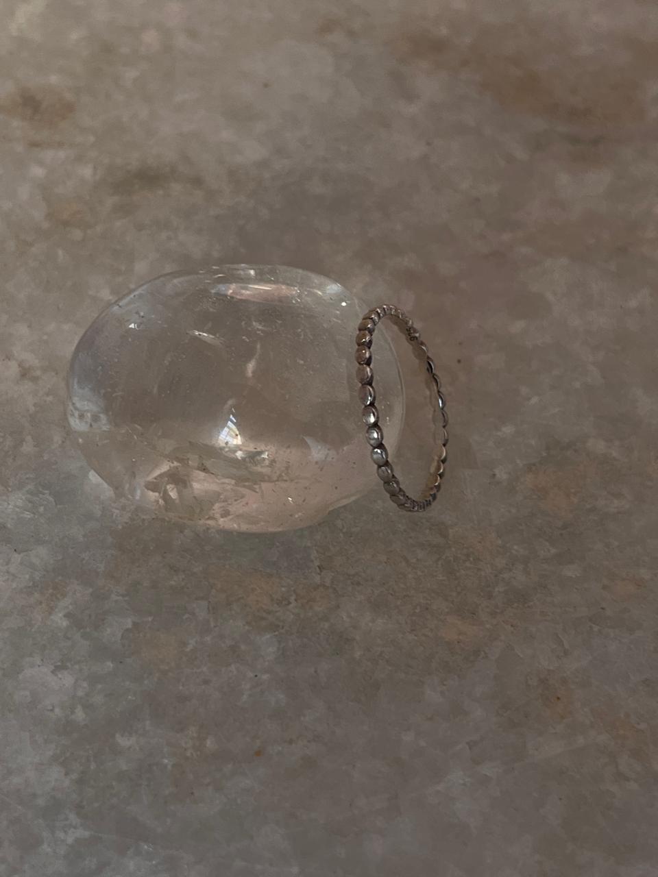 Small Dot Minimal Dainty Band Stackable 925 Sterling Silver Ring