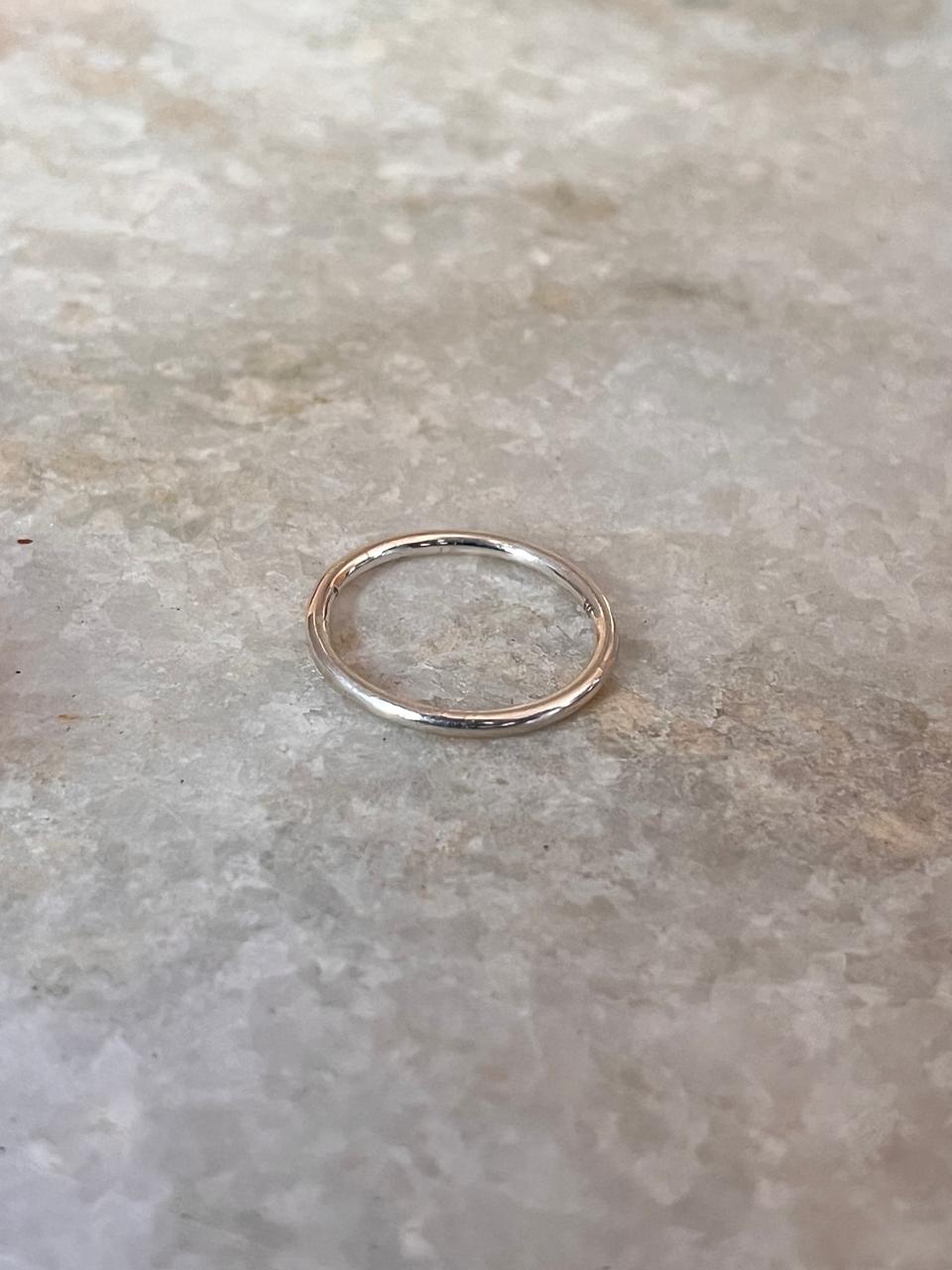 Minimal Plain Round Stack Band 925 Sterling Silver Ring