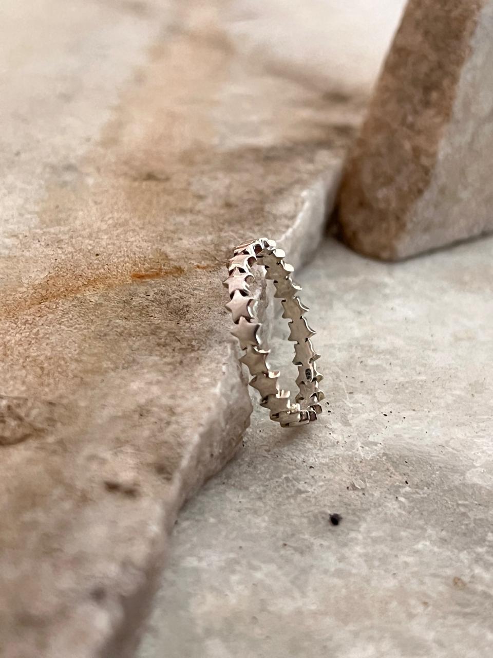Small Stars Band 925 Sterling Silver Ring